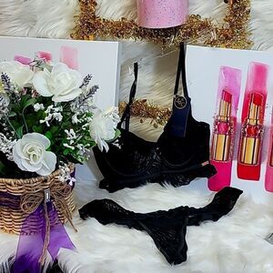 Bra Mesh  By RACHEL ROY Black  Set Size 36 C - L NWT 1560